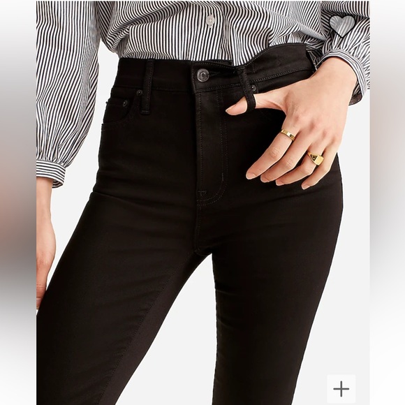 J. Crew 10” Highest-Rise Toothpick Jeans in True Black, Worn once, EUC - Picture 3 of 14